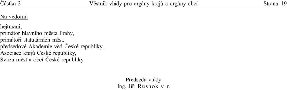 měst, předsedové Akademie věd České republiky, Asociace krajů České