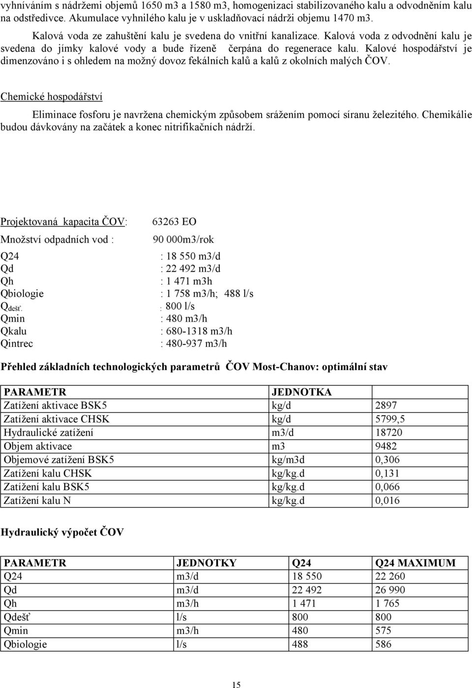 Kalové hospodářství je dimen4ováno i s ohledem na možný dovo4 fekálních kalů a kalů 4 okolních malých ČOV.