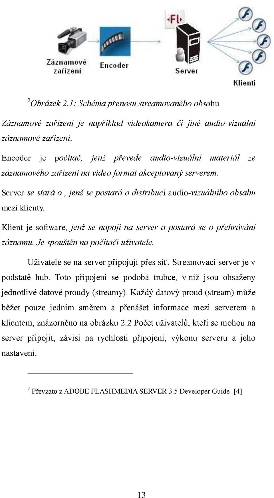 Server se stará o, jenž se postará o distribuci audio-vizuálního obsahu mezi klienty. Klient je software, jenž se napojí na server a postará se o přehrávání záznamu. Je spouštěn na počítači uživatele.