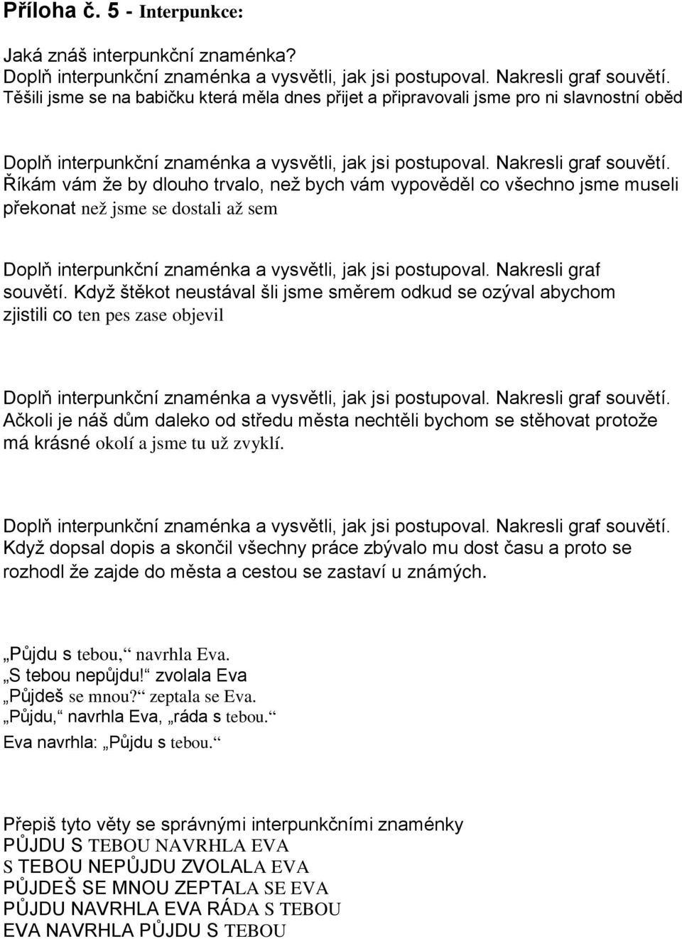 Říkám vám že by dlouho trvalo, než bych vám vypověděl co všechno jsme museli překonat než jsme se dostali až sem Doplň interpunkční znaménka a vysvětli, jak jsi postupoval. Nakresli graf souvětí.