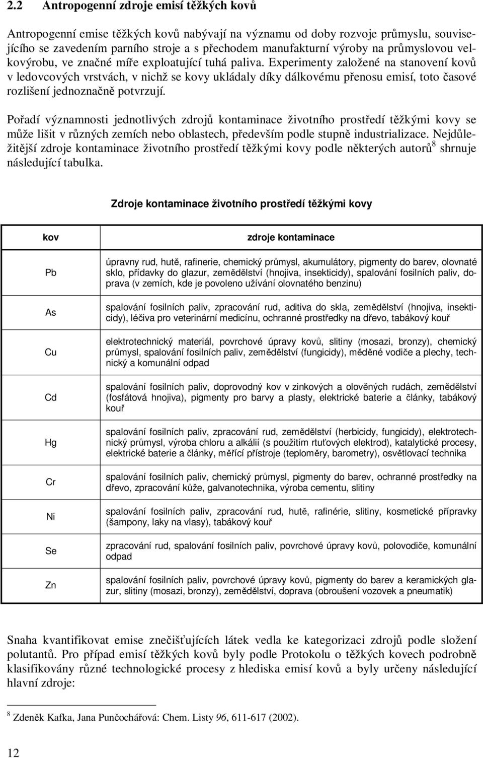 Experimenty založené na stanovení kovů v ledovcových vrstvách, v nichž se kovy ukládaly díky dálkovému přenosu emisí, toto časové rozlišení jednoznačně potvrzují.