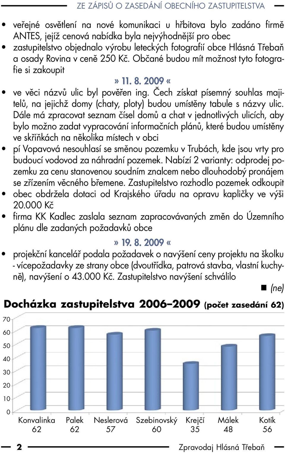 Čech získat písemný souhlas majitelů, na jejichž domy (chaty, ploty) budou umístěny tabule s názvy ulic.