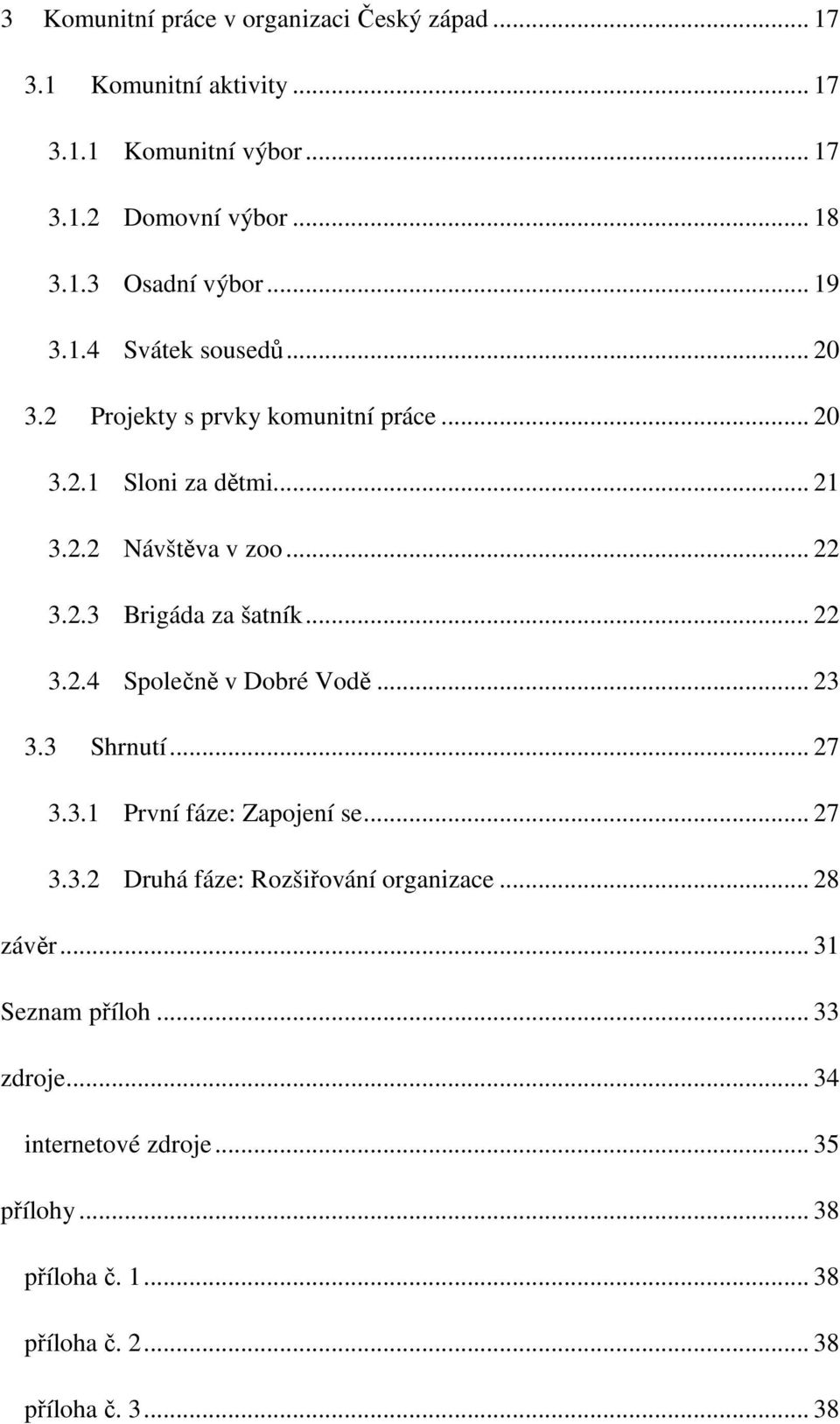 .. 22 3.2.4 Společně v Dobré Vodě... 23 3.3 Shrnutí... 27 3.3.1 První fáze: Zapojení se... 27 3.3.2 Druhá fáze: Rozšiřování organizace... 28 závěr.