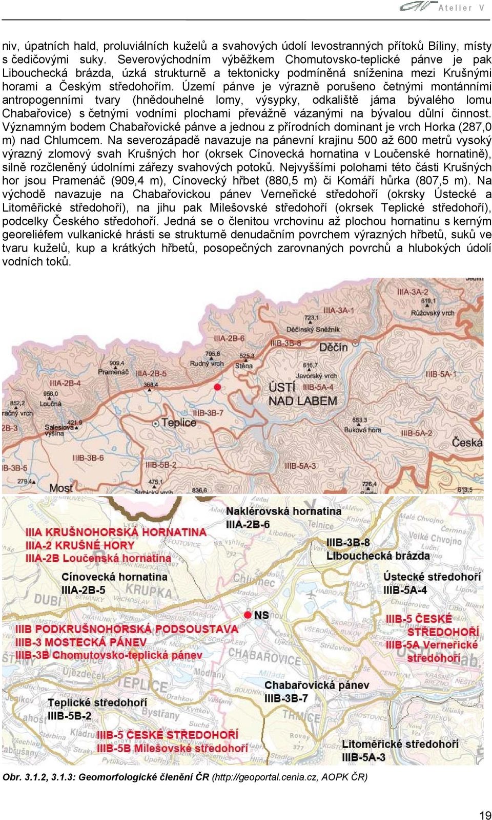 Území pánve je výrazně porušeno četnými montánními antropogenními tvary (hnědouhelné lomy, výsypky, odkaliště jáma bývalého lomu Chabařovice) s četnými vodními plochami převážně vázanými na bývalou