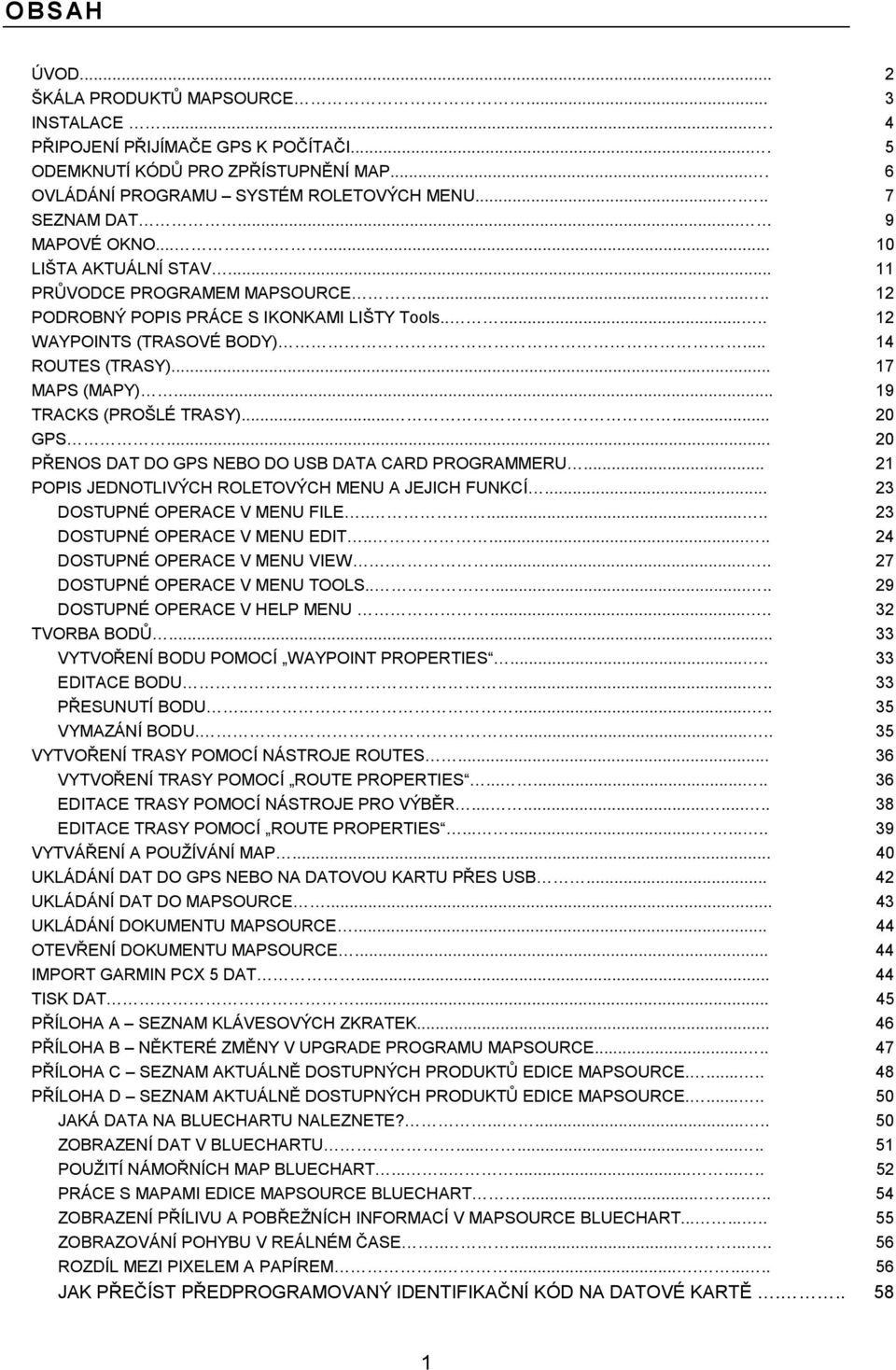 .. 17 MAPS (MAPY)... 19 TRACKS (PROŠLÉ TRASY)...... 20 GPS... 20 PŘENOS DAT DO GPS NEBO DO USB DATA CARD PROGRAMMERU... 21 POPIS JEDNOTLIVÝCH ROLETOVÝCH MENU A JEJICH FUNKCÍ.