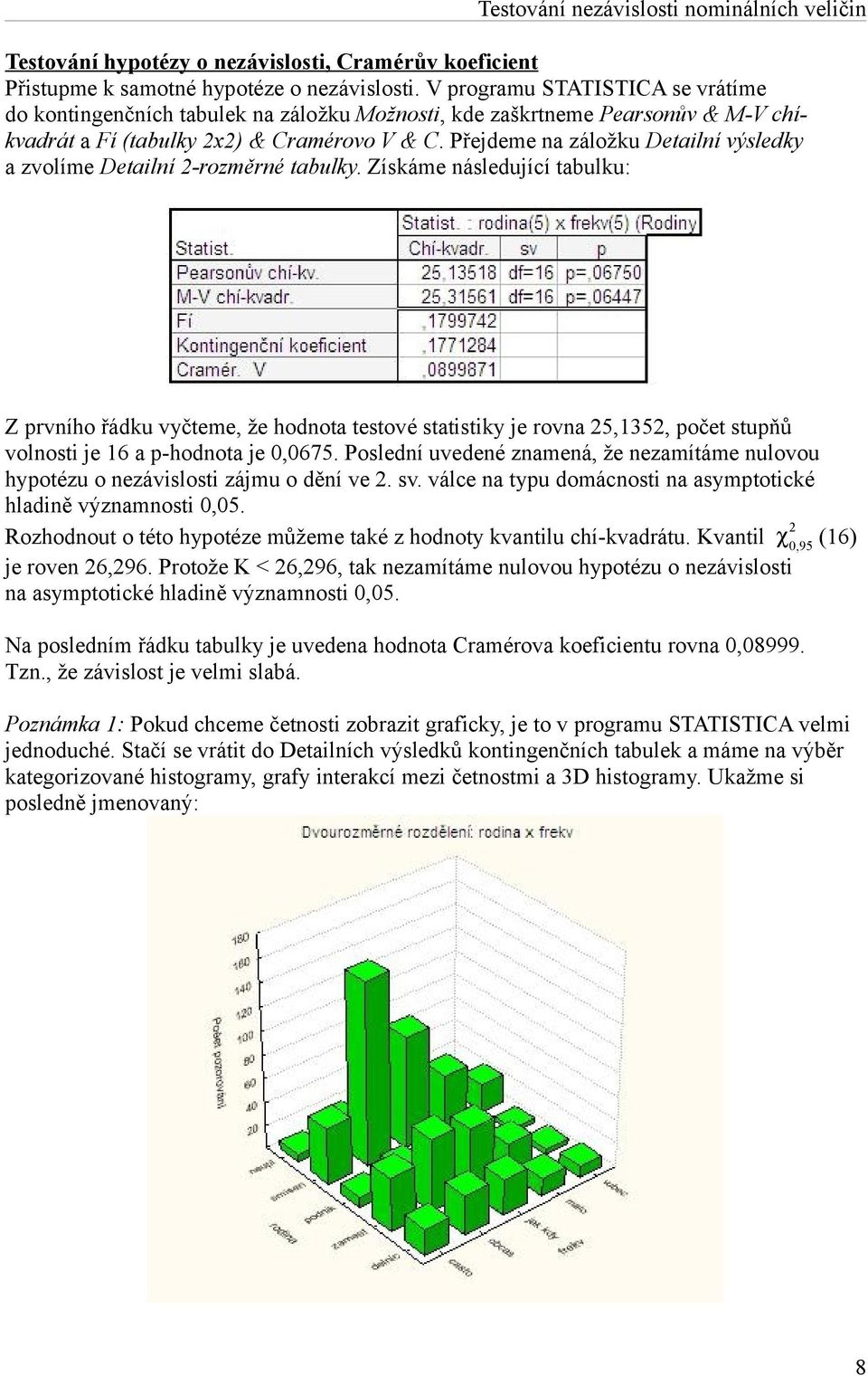 Přejdeme na záložku Detailní výsledky a zvolíme Detailní 2-rozměrné tabulky.