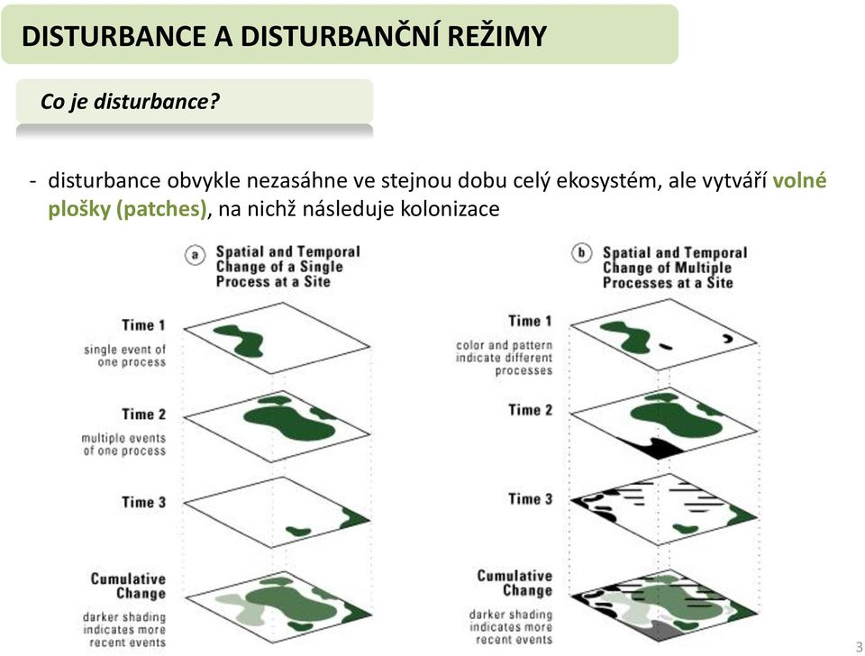 - disturbance obvykle nezasáhne ve stejnou