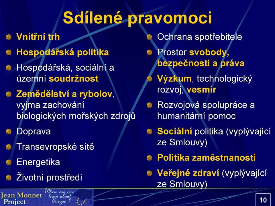 spotřebitele Prostor svobody, bezpečnosti a práva Výzkum, technologický rozvoj, vesmír Rozvojová spolupráce a