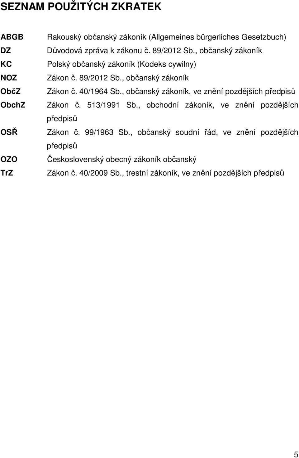 , občanský zákoník, ve znění pozdějších předpisů Zákon č. 513/1991 Sb., obchodní zákoník, ve znění pozdějších předpisů Zákon č. 99/1963 Sb.