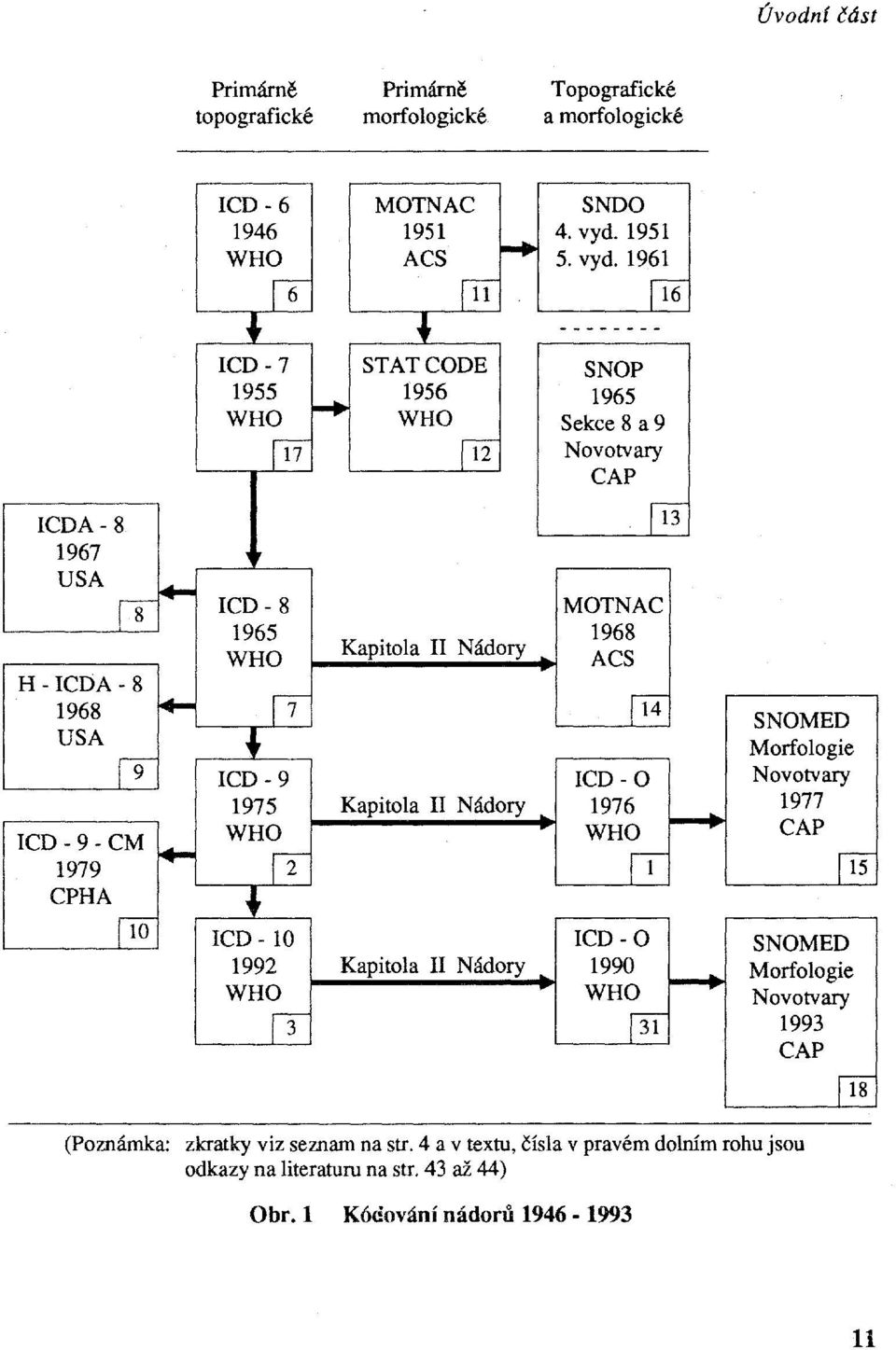 ru Novotvary CAP ICDA - 8 1967 r USA ~ ICD- 8 MOTNAC r-s 1965 1968 Kapitola II Nádory WHO ACS H - ICDA - 8 1968 ~ 17 fl4 SNOMED USA ~ Morfologie í9 ICD - 9 ICD - O Novotvary 1975 Kapitola II