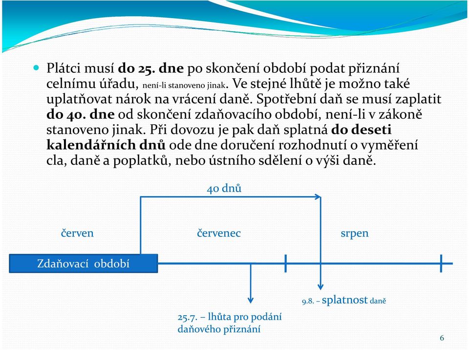 dne od skončení zdaňovacího období, není-li v zákoně stanoveno jinak.