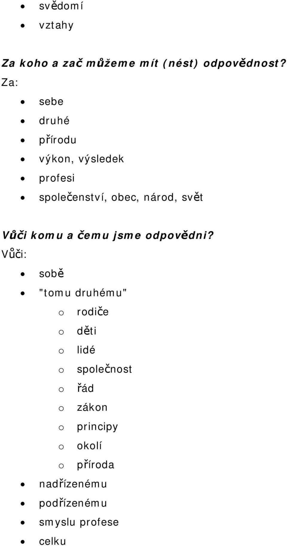 Vůči komu a čemu jsme odpovědni?