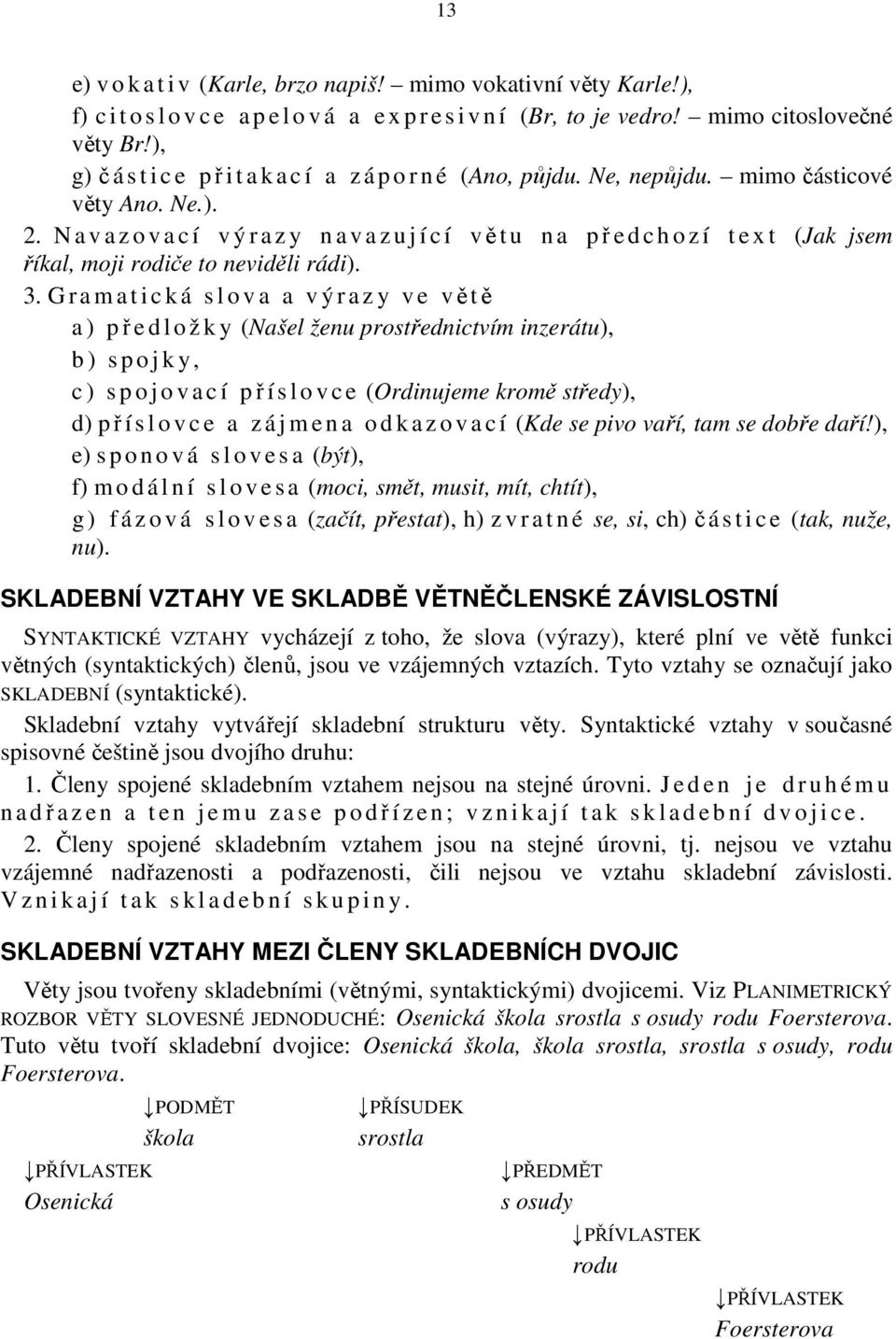 N a v a z o v a c í v ý r a z y n a v a z u j í c í větu n a pře d c h o z í t e x t (Jak jsem říkal, moji rodiče to neviděli rádi). 3.