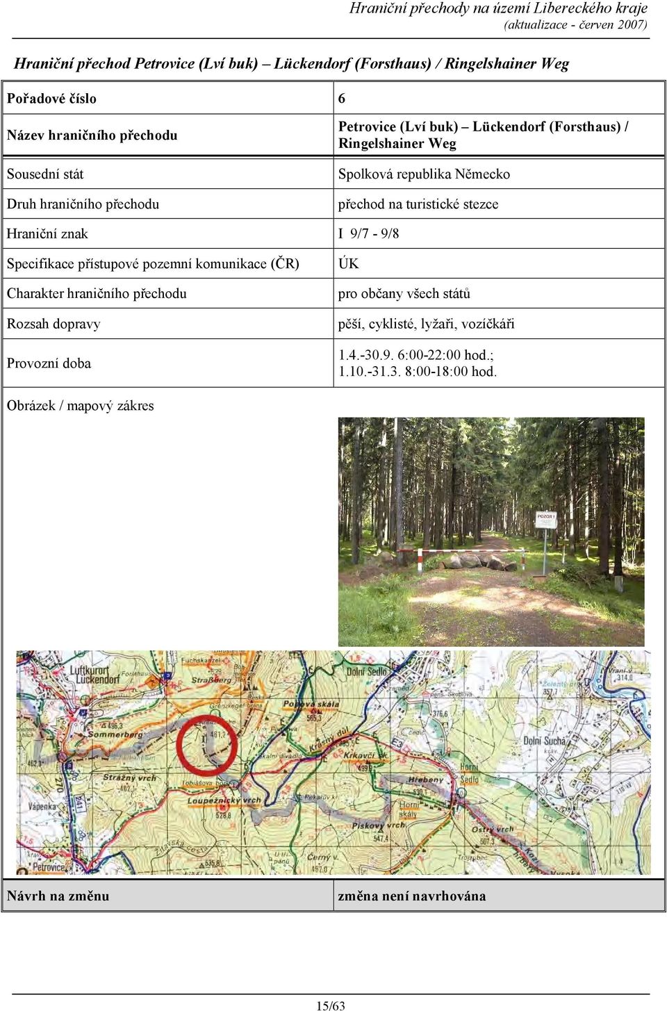 znak I 9/7-9/8 Specifikace přístupové pozemní komunikace (ČR) ÚK pro občany všech států pěší, cyklisté, lyžaři,