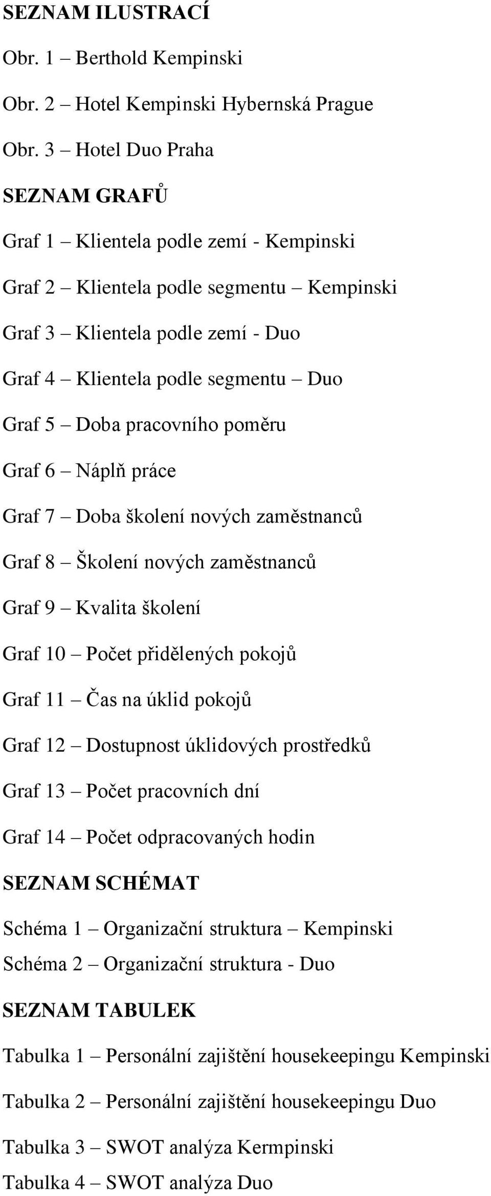 pracovního poměru Graf 6 Náplň práce Graf 7 Doba školení nových zaměstnanců Graf 8 Školení nových zaměstnanců Graf 9 Kvalita školení Graf 10 Počet přidělených pokojů Graf 11 Čas na úklid pokojů Graf