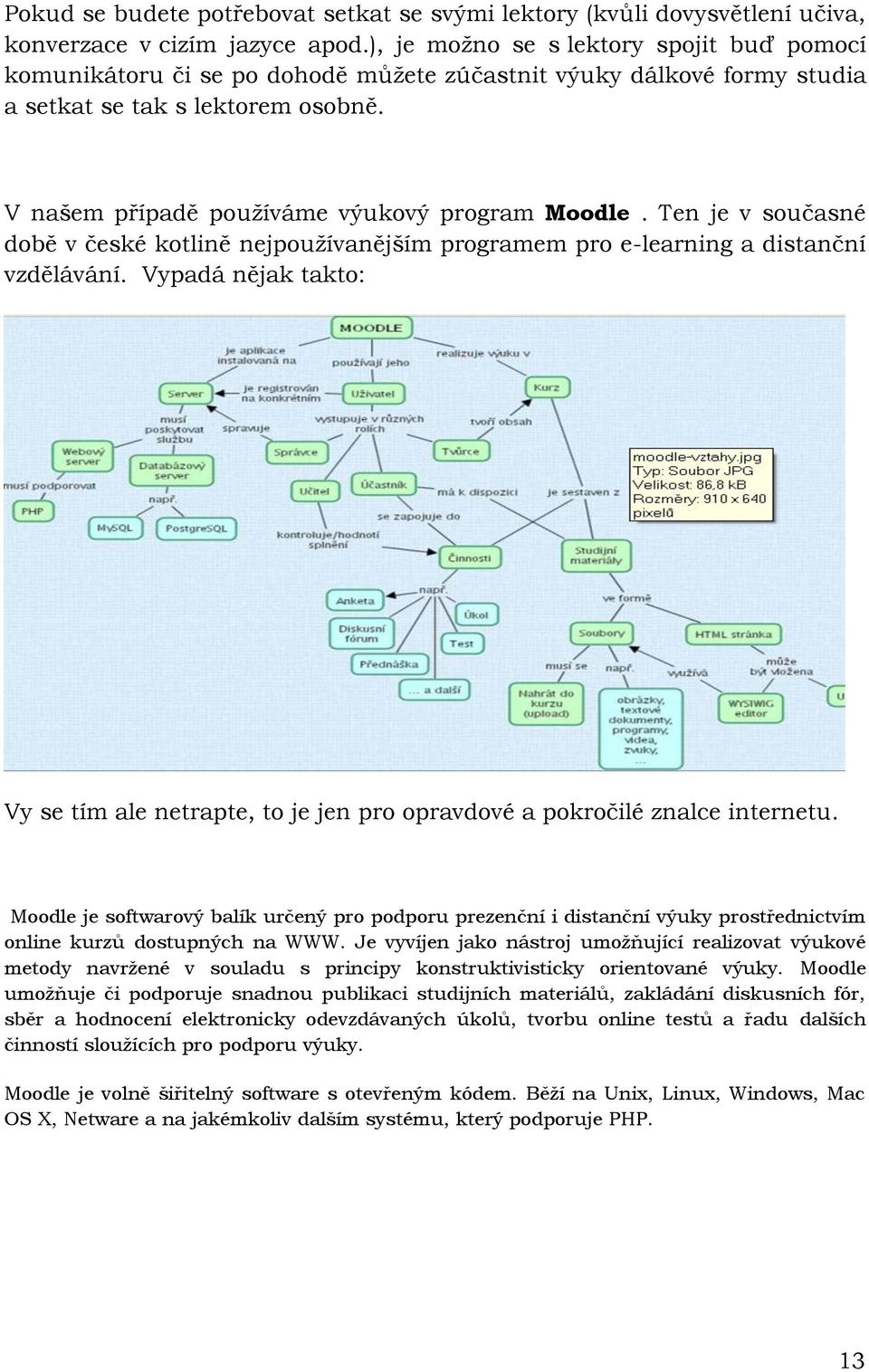 Ten je v současné době v české kotlině nejpoužívanějším programem pro e-learning a distanční vzdělávání.