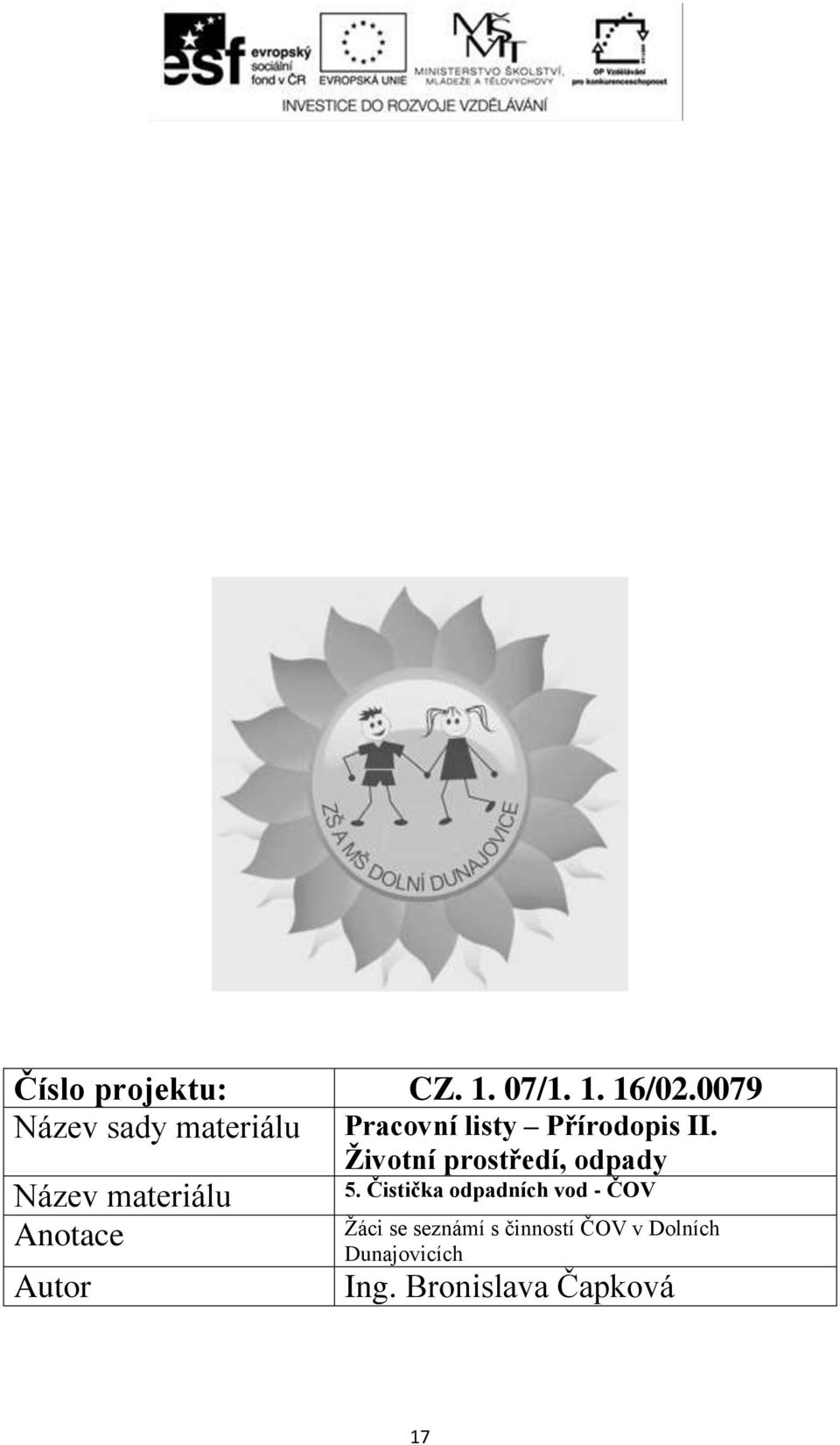 Název materiálu Anotace Autor Životní prostředí, odpady 5.