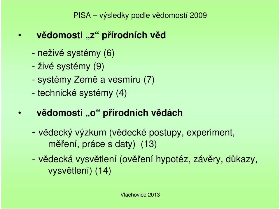 o přírodních vědách - vědecký výzkum (vědecké postupy, experiment, měření, práce s