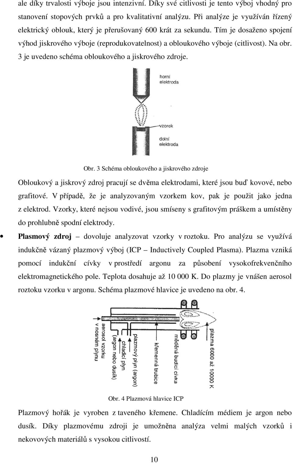 Na obr. 3 je uvedeno schéma obloukového a jiskrového zdroje. Obr.