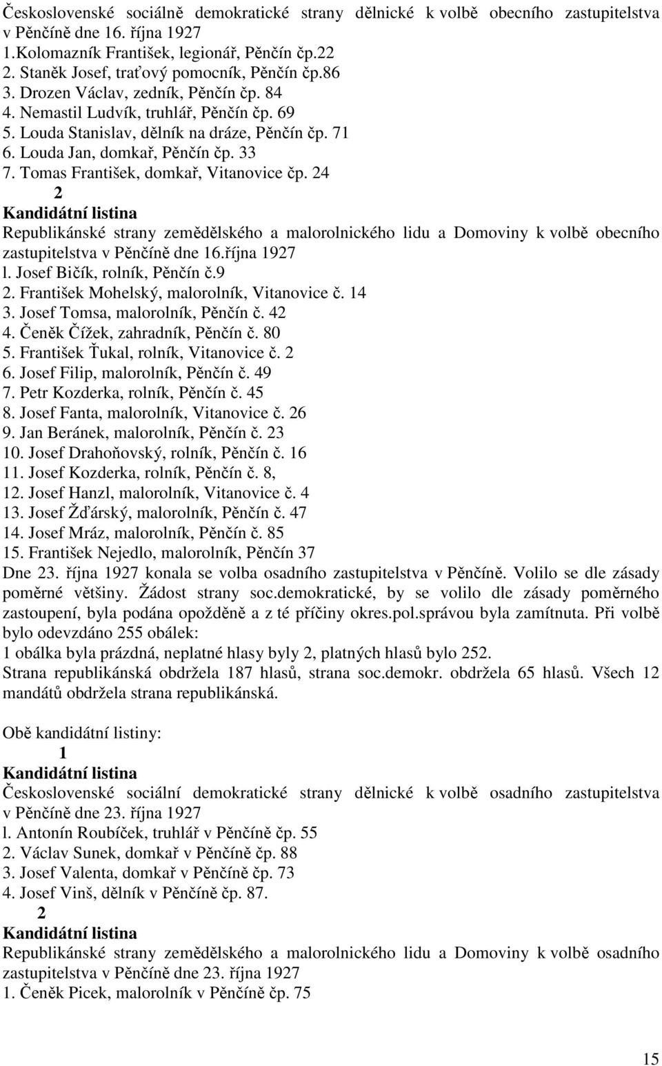 Louda Jan, domkař, Pěnčín čp. 33 7. Tomas František, domkař, Vitanovice čp.