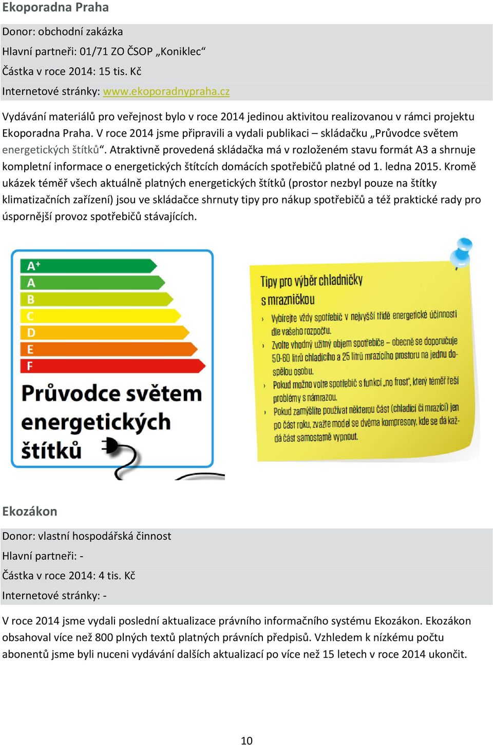 V roce 2014 jsme připravili a vydali publikaci skládačku Průvodce světem energetických štítků.