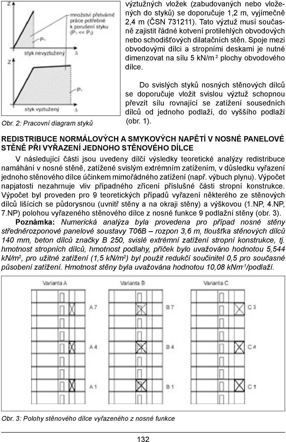 Spoje mezi obvodovými dílci a stropními deskami je nutné dimenzovat na sílu 5 kn/m 2 plochy obvodového dílce. Obr.