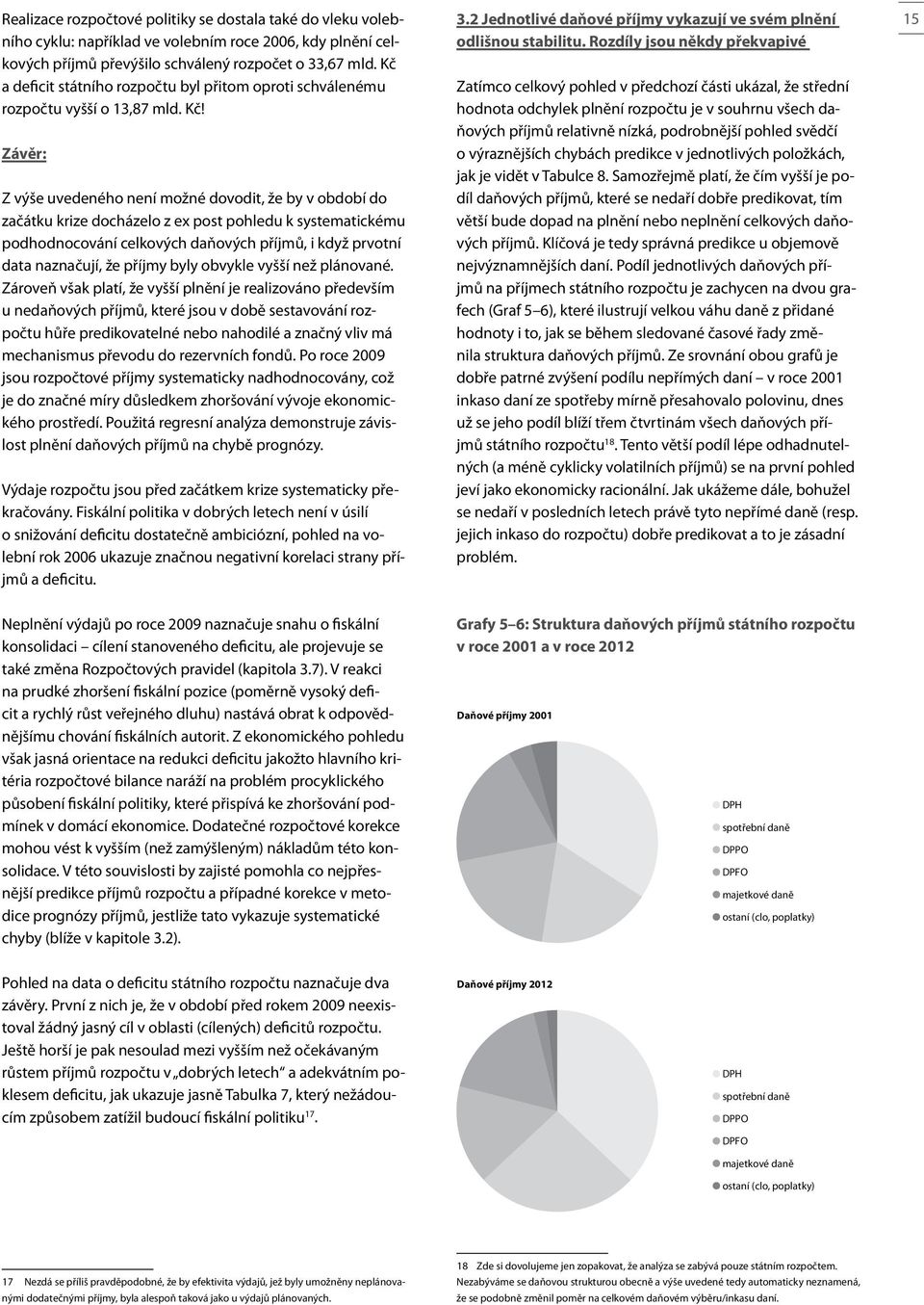 Závěr: Z výše uvedeného není možné dovodit, že by v období do začátku krize docházelo z ex post pohledu k systematickému podhodnocování celkových daňových příjmů, i když prvotní data naznačují, že