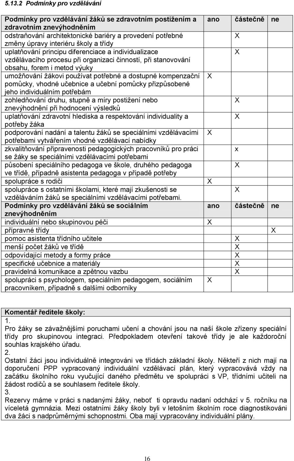 kompenzační pomůcky, vhodné učebnice a učební pomůcky přizpůsobené jeho individuálním potřebám zohledňování druhu, stupně a míry postižení nebo znevýhodnění při hodnocení výsledků uplatňování