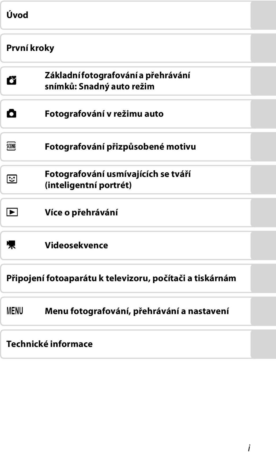 usmívajících se tváří (inteligentní portrét) Více o přehrávání D Videosekvence Připojení