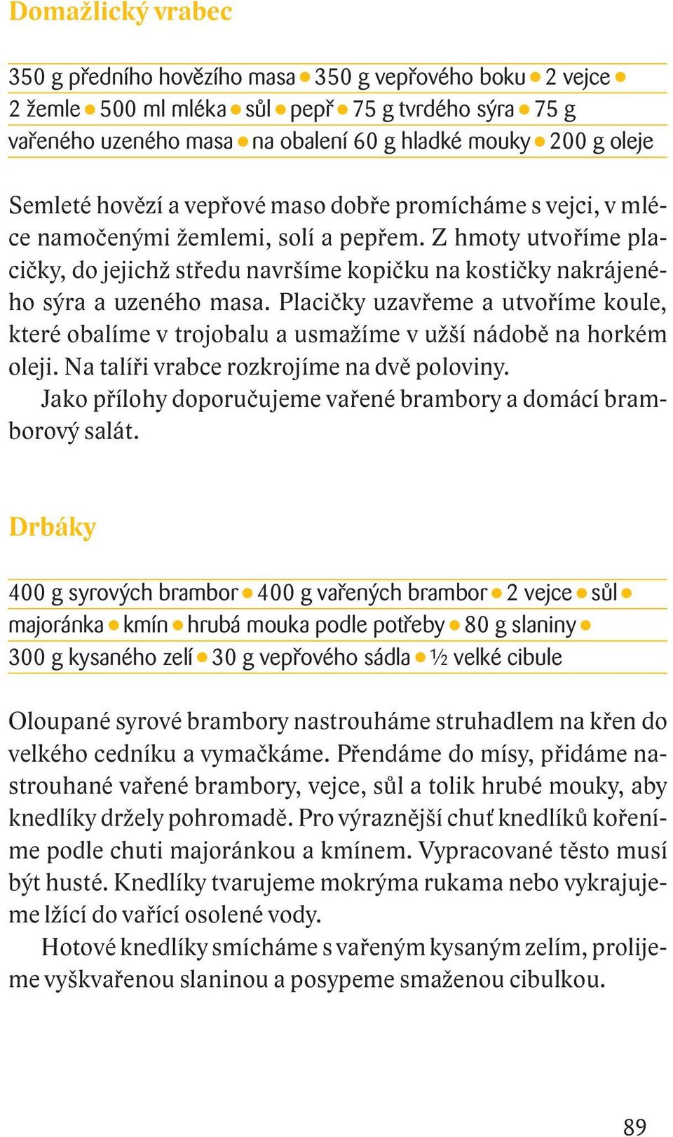 Placičky uzavřeme a utvoříme koule, které obalíme v trojobalu a usmažíme v užší nádobě na horkém oleji. Na talíři vrabce rozkrojíme na dvě poloviny.