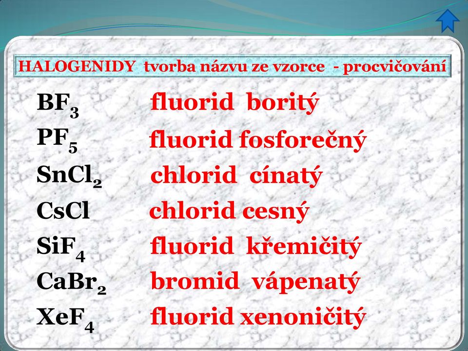 boritý fluorid fosforečný chlorid cínatý chlorid