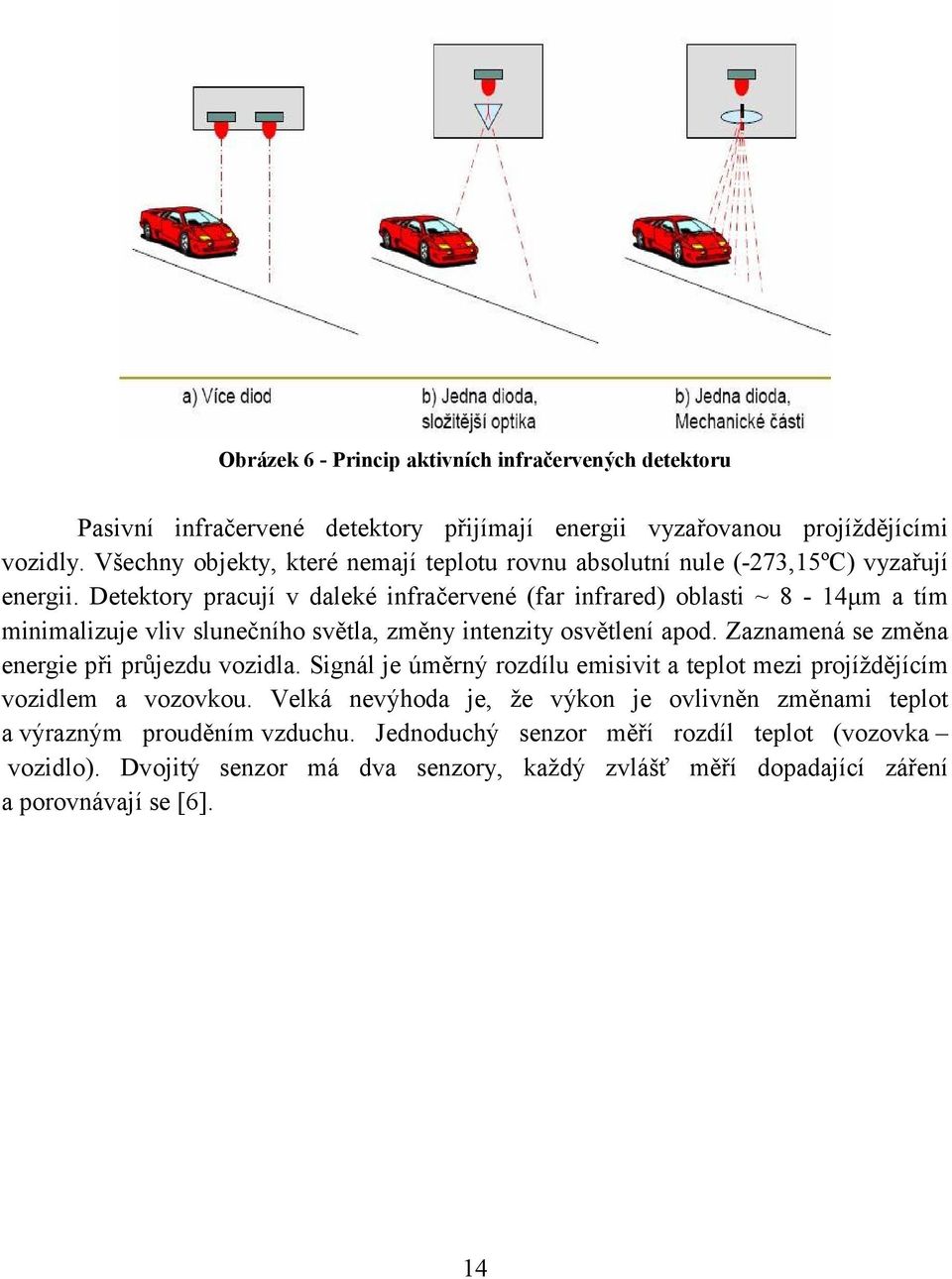 Detektory pracují v daleké infračervené (far infrared) oblasti ~ 8-14μm a tím minimalizuje vliv slunečního světla, změny intenzity osvětlení apod.