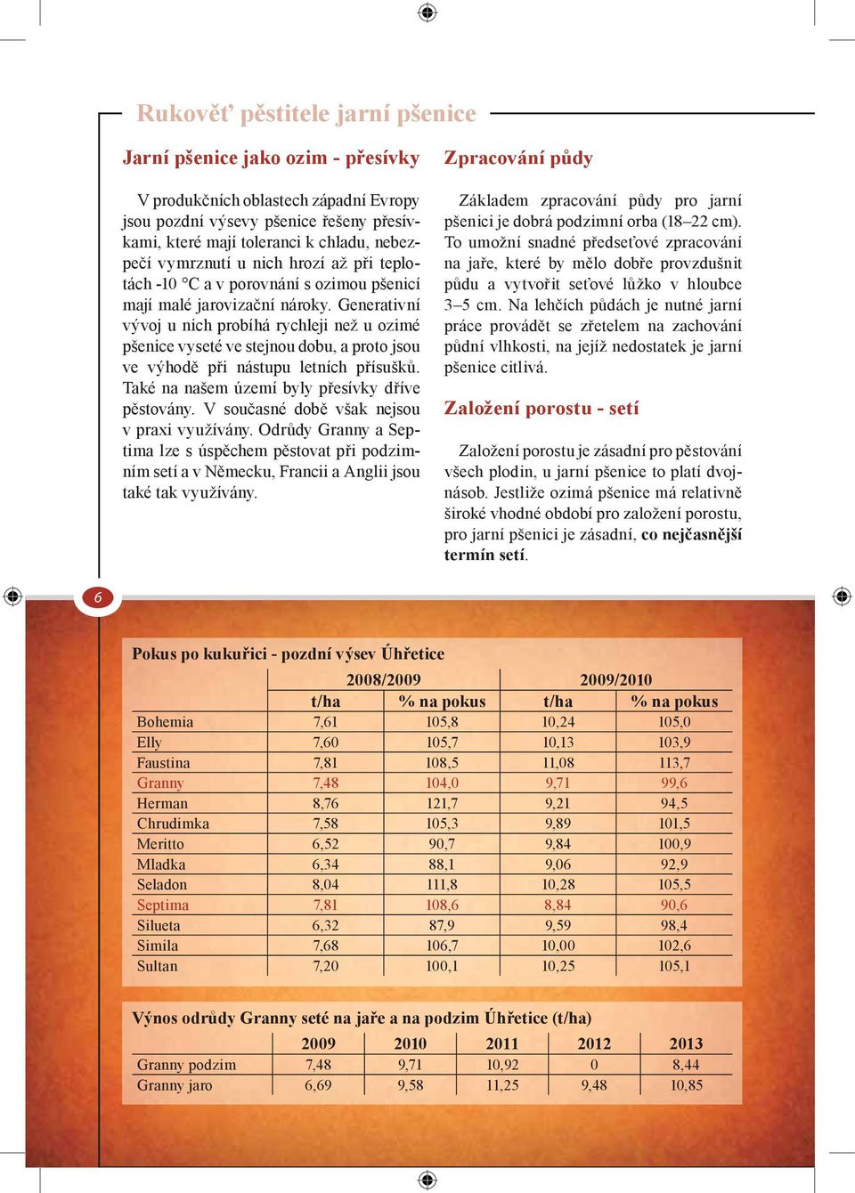 Generativní vývoj u nich probíhá rychleji než u ozimé pšenice vyseté ve stejnou dobu, a proto jsou ve výhodě při nástupu letních přísušků. Také na našem území byly přesívky dříve pěstovány.