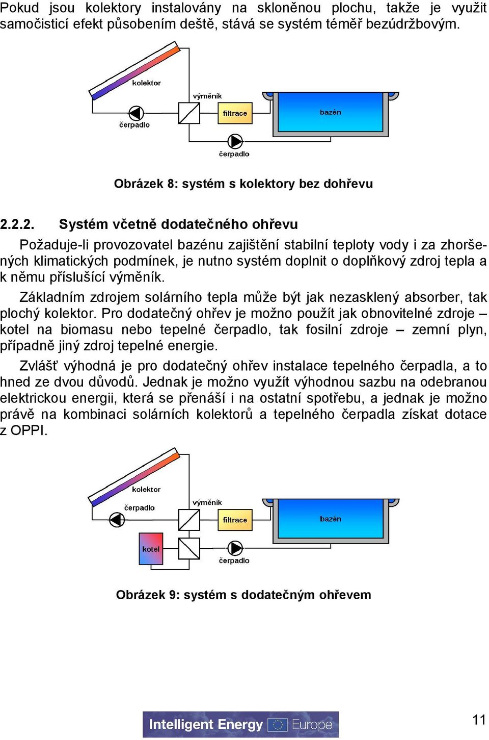 příslušící výměník. Základním zdrojem solárního tepla může být jak nezasklený absorber, tak plochý kolektor.