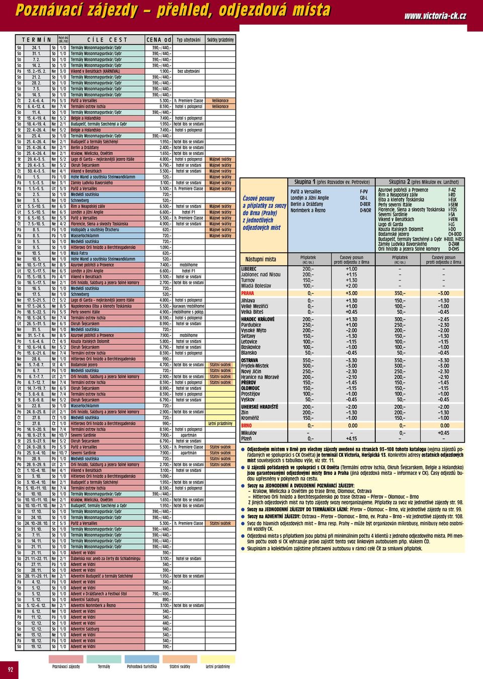 2. 1/0 Termály Mosonmagyaróvár/Györ 390, /440, 7. 3. 1/0 Termály Mosonmagyaróvár/Györ 390, /440, 14. 3. 1/0 Termály Mosonmagyaróvár/Györ 390, /440, Čt 2. 4. 6. 4. 5/3 Paříž a Versailles 5.300, h.