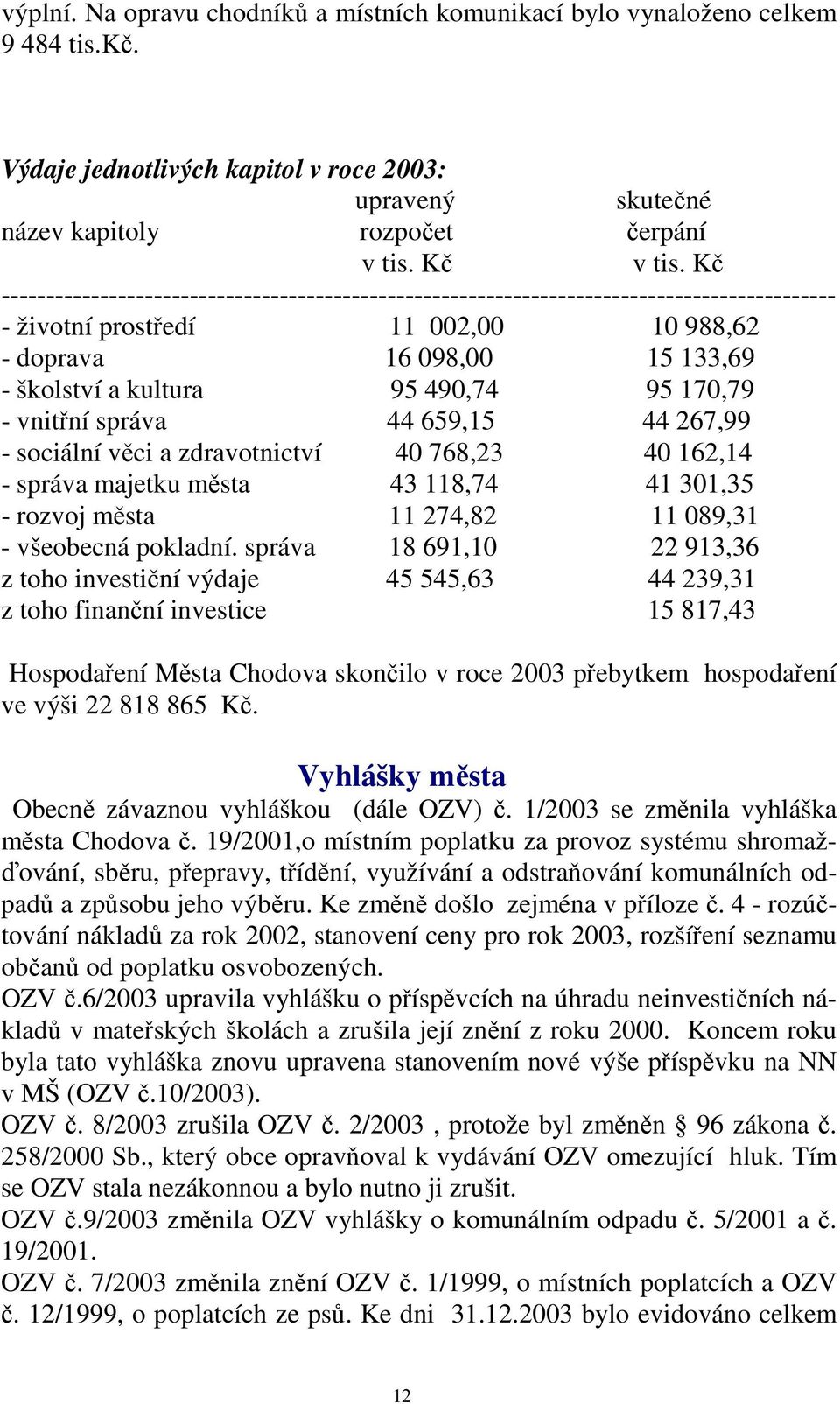 95 170,79 - vnitřní správa 44 659,15 44 267,99 - sociální věci a zdravotnictví 40 768,23 40 162,14 - správa majetku města 43 118,74 41 301,35 - rozvoj města 11 274,82 11 089,31 - všeobecná pokladní.