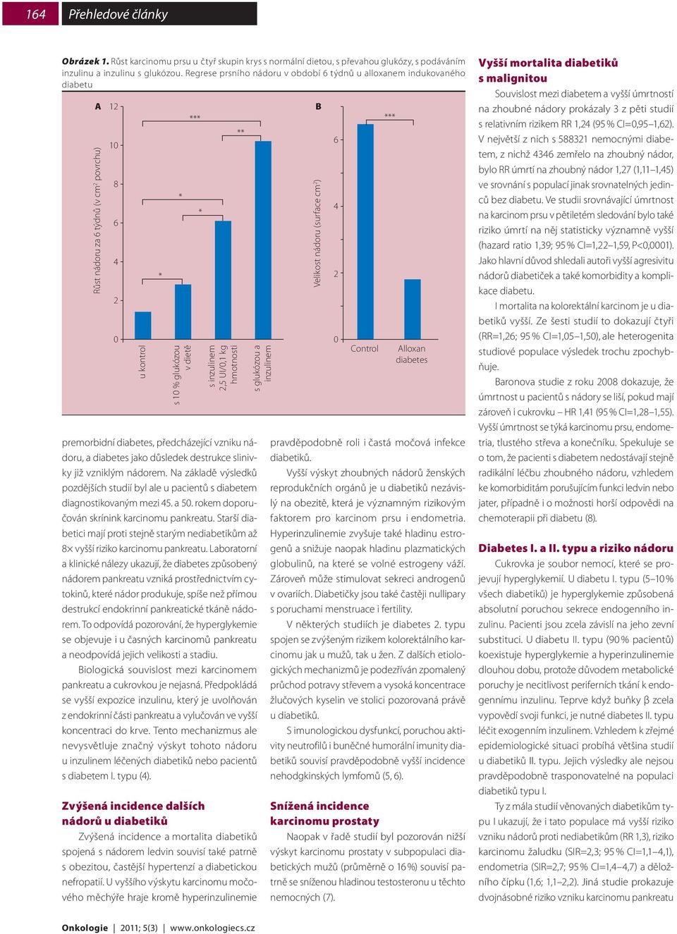 diabetes jako důsledek destrukce slinivky již vzniklým nádorem. Na základě výsledků pozdějších studií byl ale u pacientů s diabetem diagnostikovaným mezi 5. a 5.