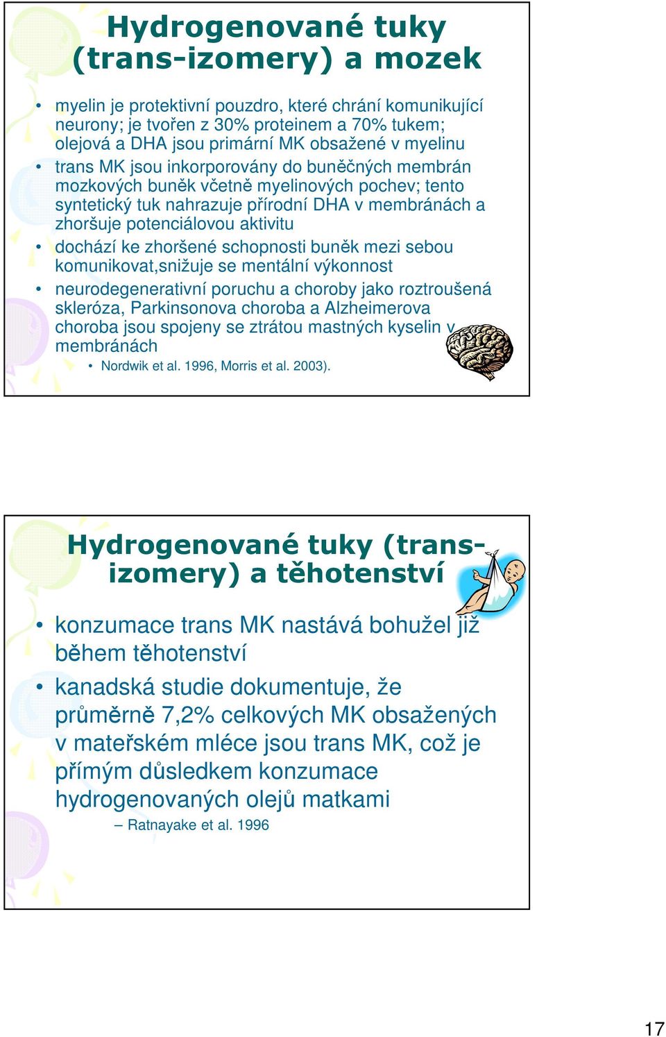 zhoršené schopnosti buněk mezi sebou komunikovat,snižuje se mentální výkonnost neurodegenerativní poruchu a choroby jako roztroušená skleróza, Parkinsonova choroba a Alzheimerova choroba jsou spojeny