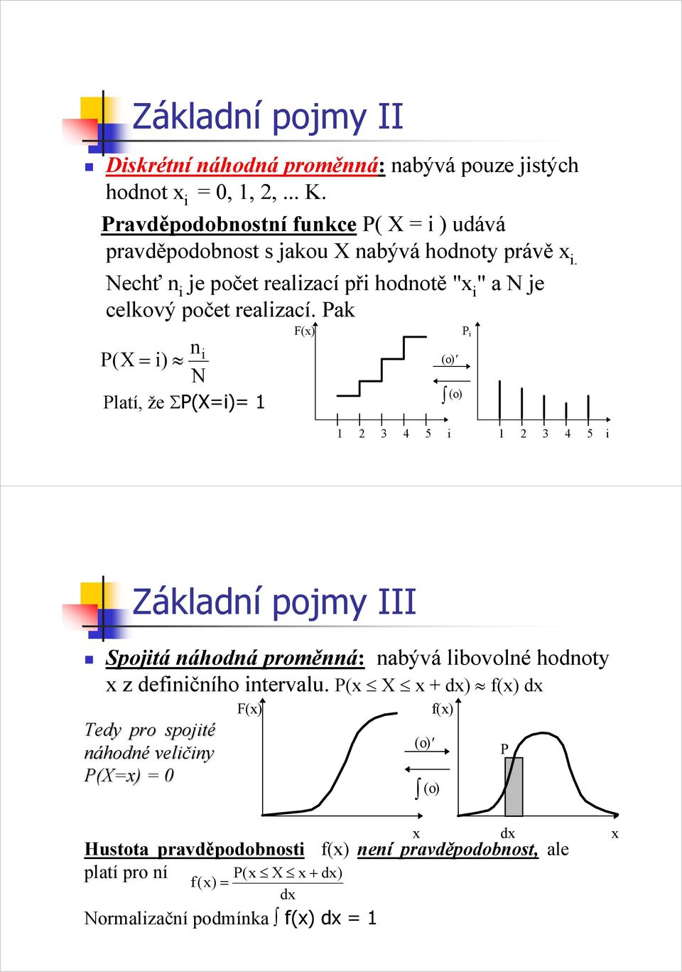 echť n je počet realzací př hodnotě " " a je celkový počet realzací.