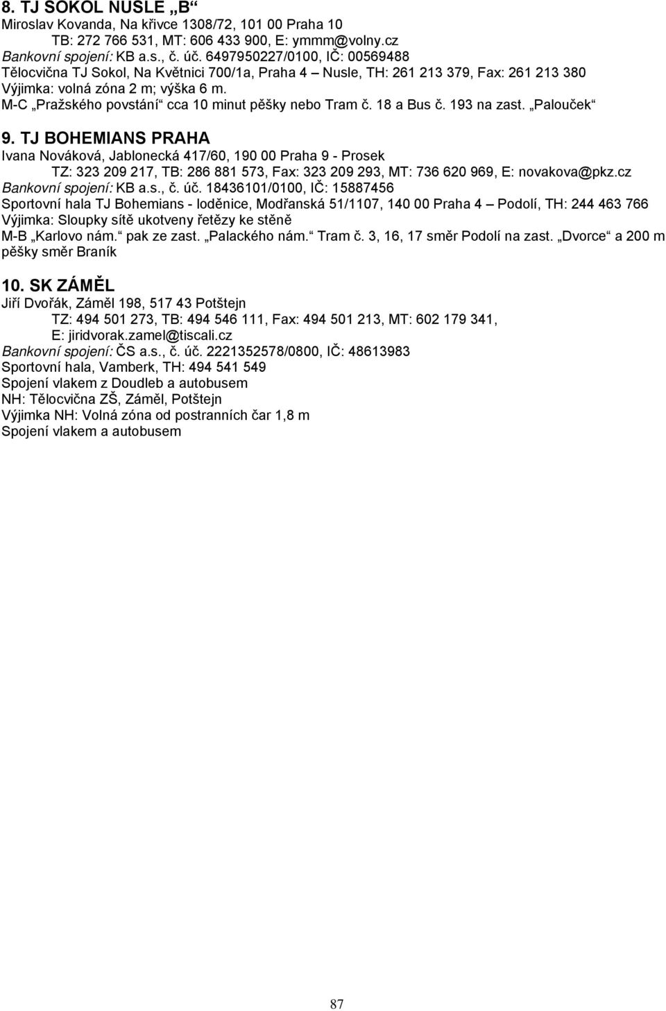 M-C Pražského povstání cca 10 minut pěšky nebo Tram č. 18 a Bus č. 193 na zast. Palouček 9.