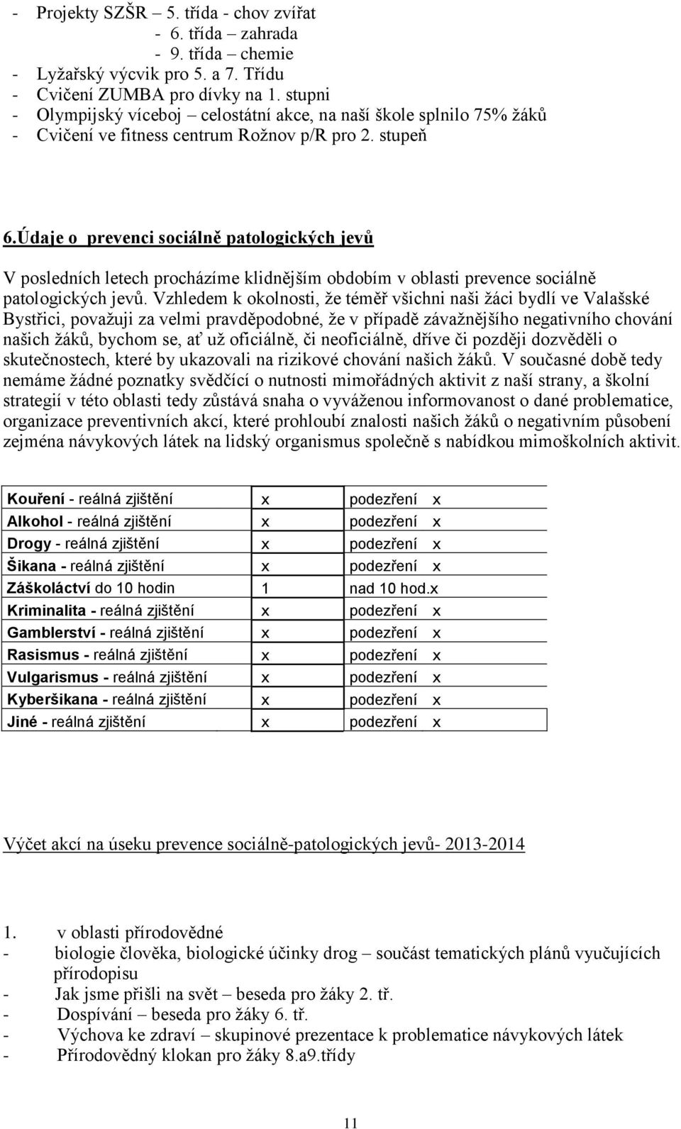 Údaje o prevenci sociálně patologických jevů V posledních letech procházíme klidnějším obdobím v oblasti prevence sociálně patologických jevů.