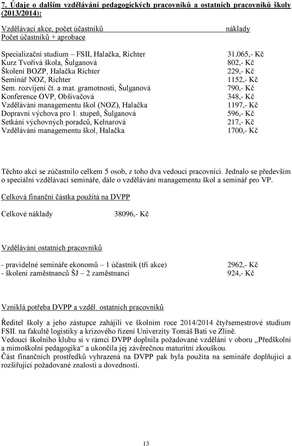 gramotnosti, Šulganová Konference OVP, Obšivačová Vzdělávání managementu škol (NOZ), Halačka Dopravní výchova pro 1.