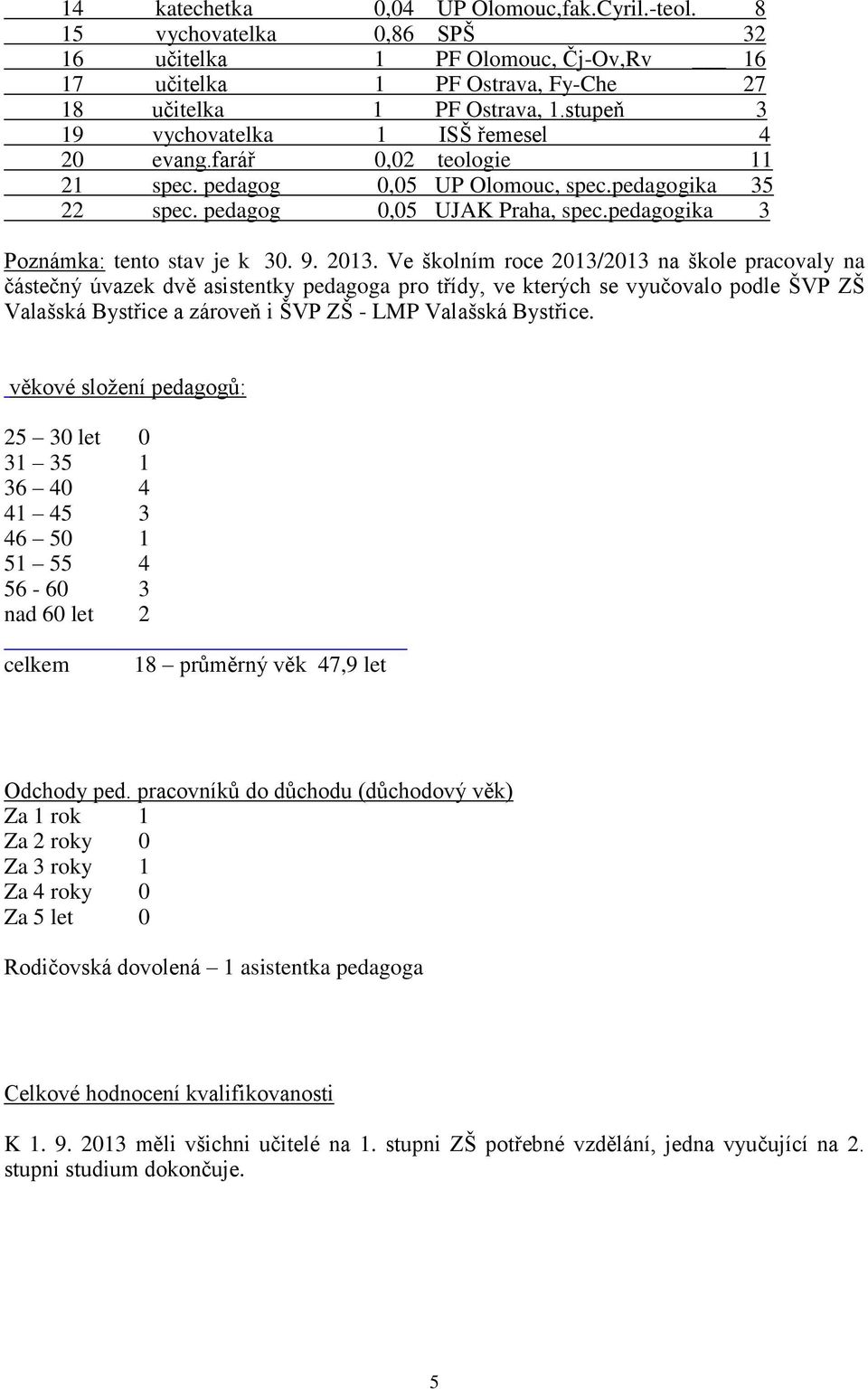 pedagogika 3 Poznámka: tento stav je k 30. 9. 2013.