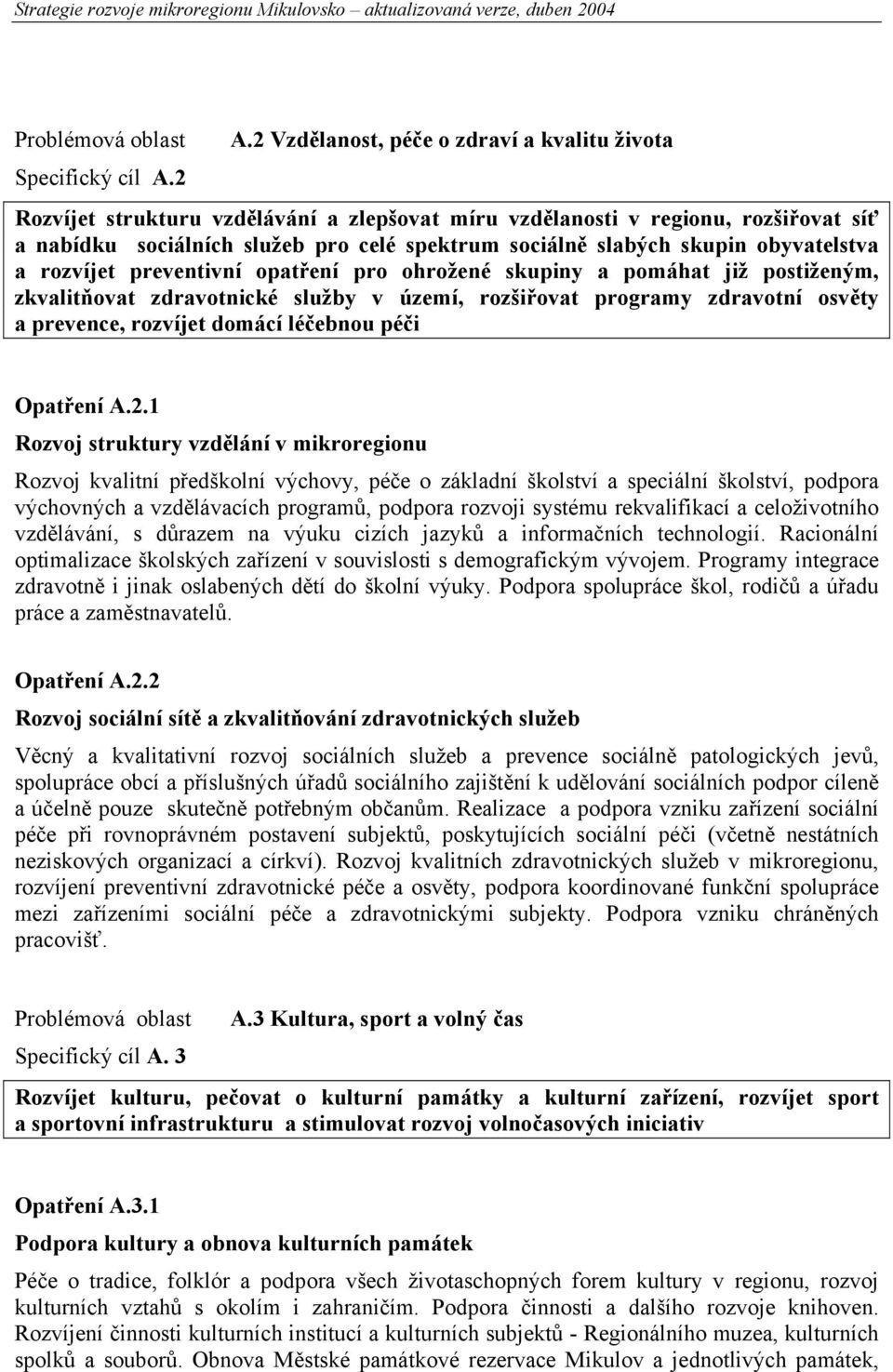 obyvatelstva a rozvíjet preventivní opatření pro ohrožené skupiny a pomáhat již postiženým, zkvalitňovat zdravotnické služby v území, rozšiřovat programy zdravotní osvěty a prevence, rozvíjet domácí