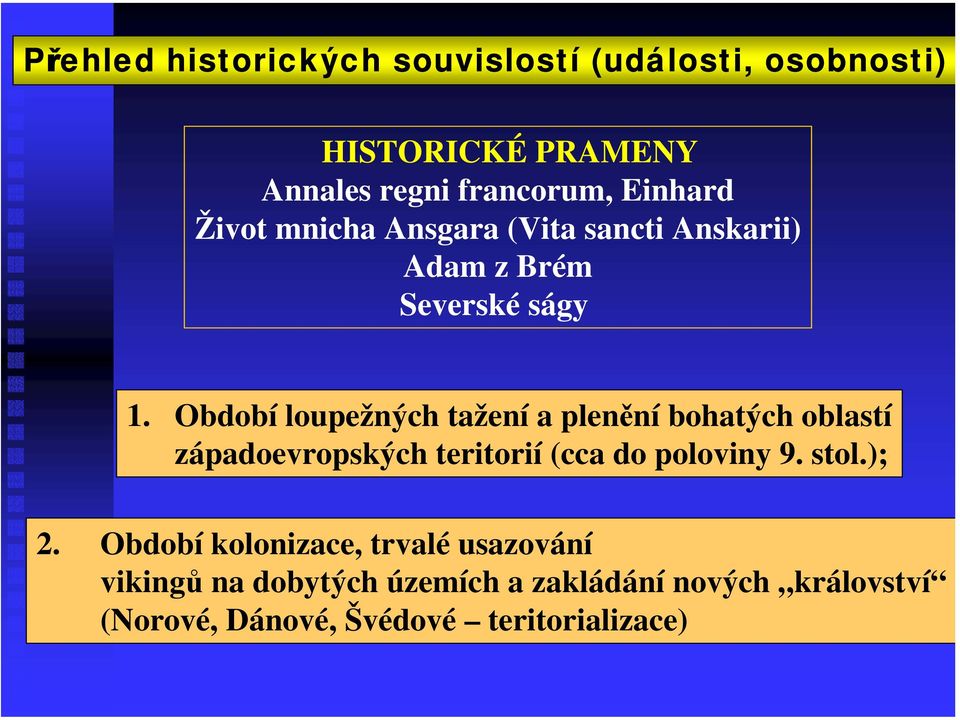 Období loupežných tažení a plenění bohatých oblastí západoevropských teritorií (cca do poloviny 9. stol.