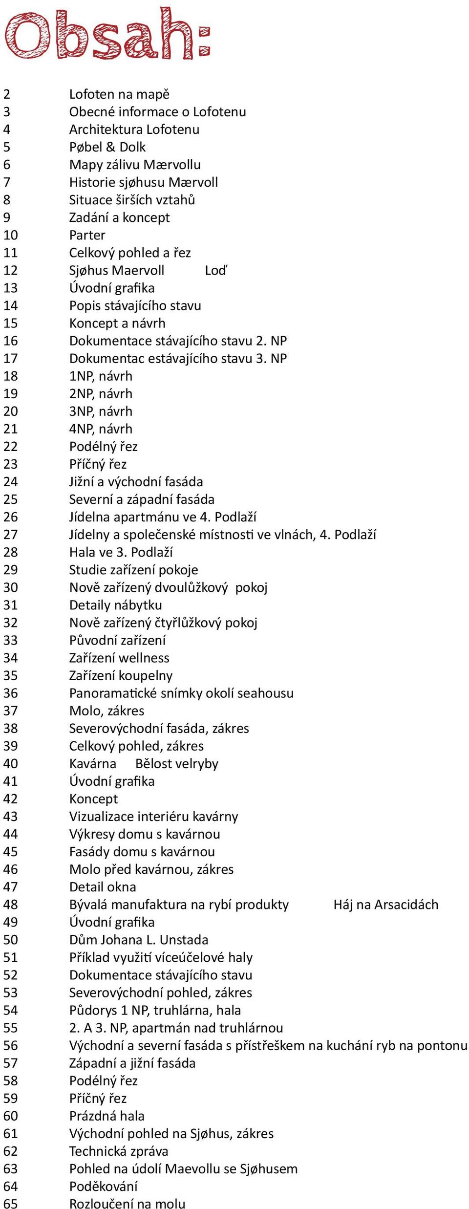 NP 18 1NP, návrh 19 2NP, návrh 20 3NP, návrh 21 4NP, návrh 22 Podélný řez 23 Příčný řez 24 Jižní a východní fasáda 25 Severní a západní fasáda 26 Jídelna apartmánu ve 4.