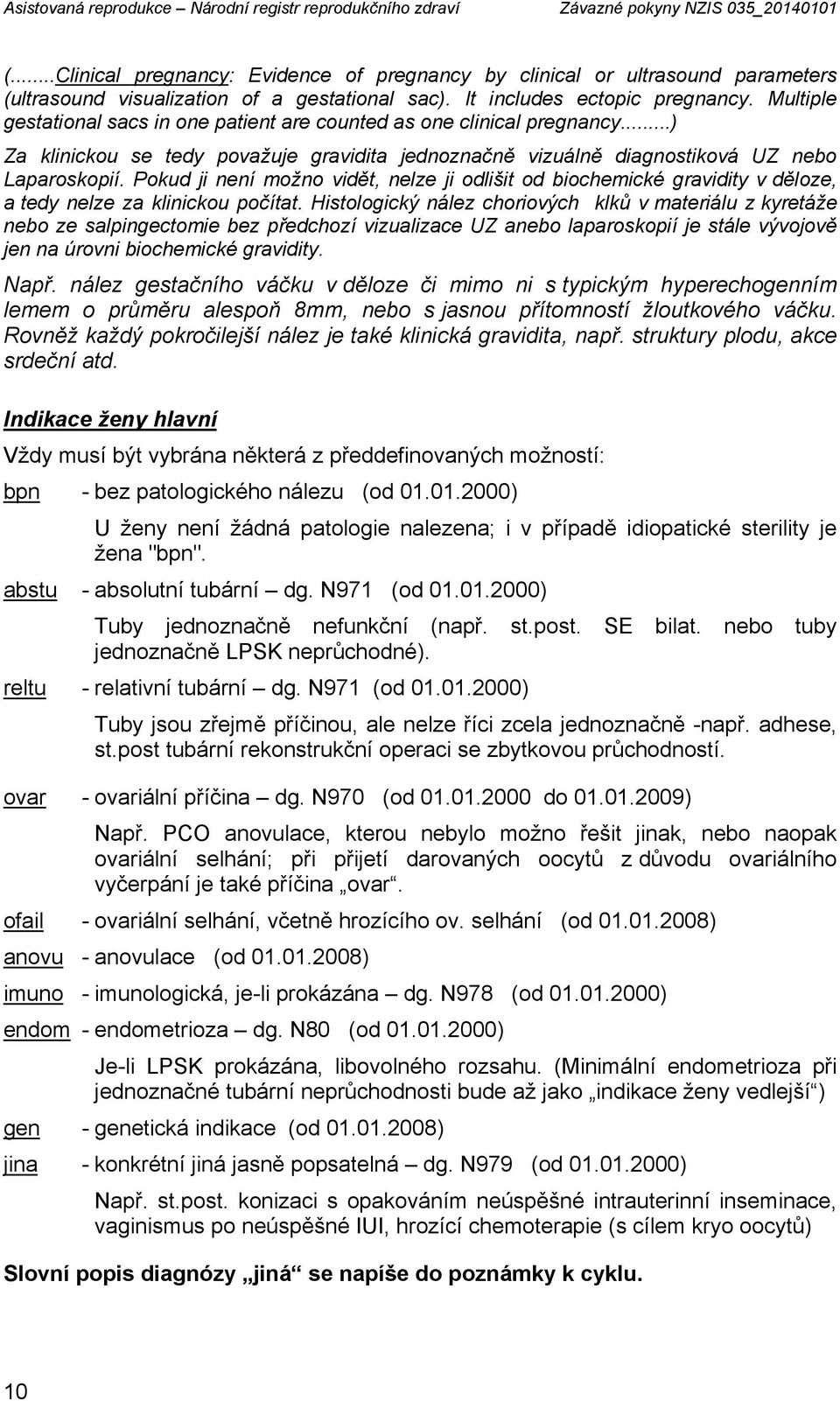 Multiple gestational sacs in one patient are counted as one clinical pregnancy...) Za klinickou se tedy považuje gravidita jednoznačně vizuálně diagnostiková UZ nebo Laparoskopií.