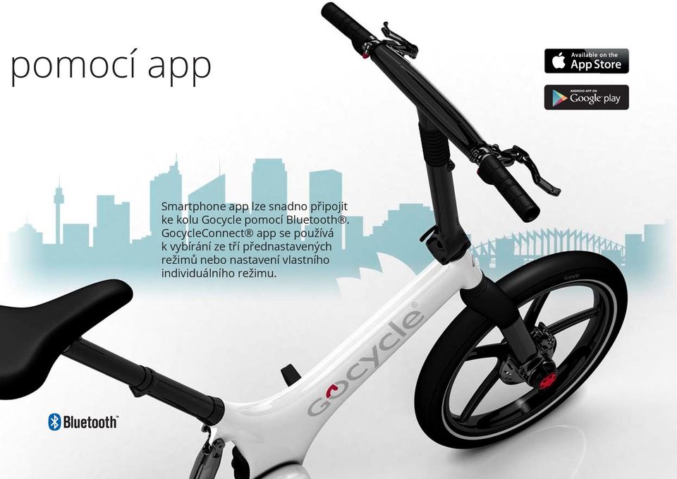 GocycleConnect app se používá k vybírání ze tří