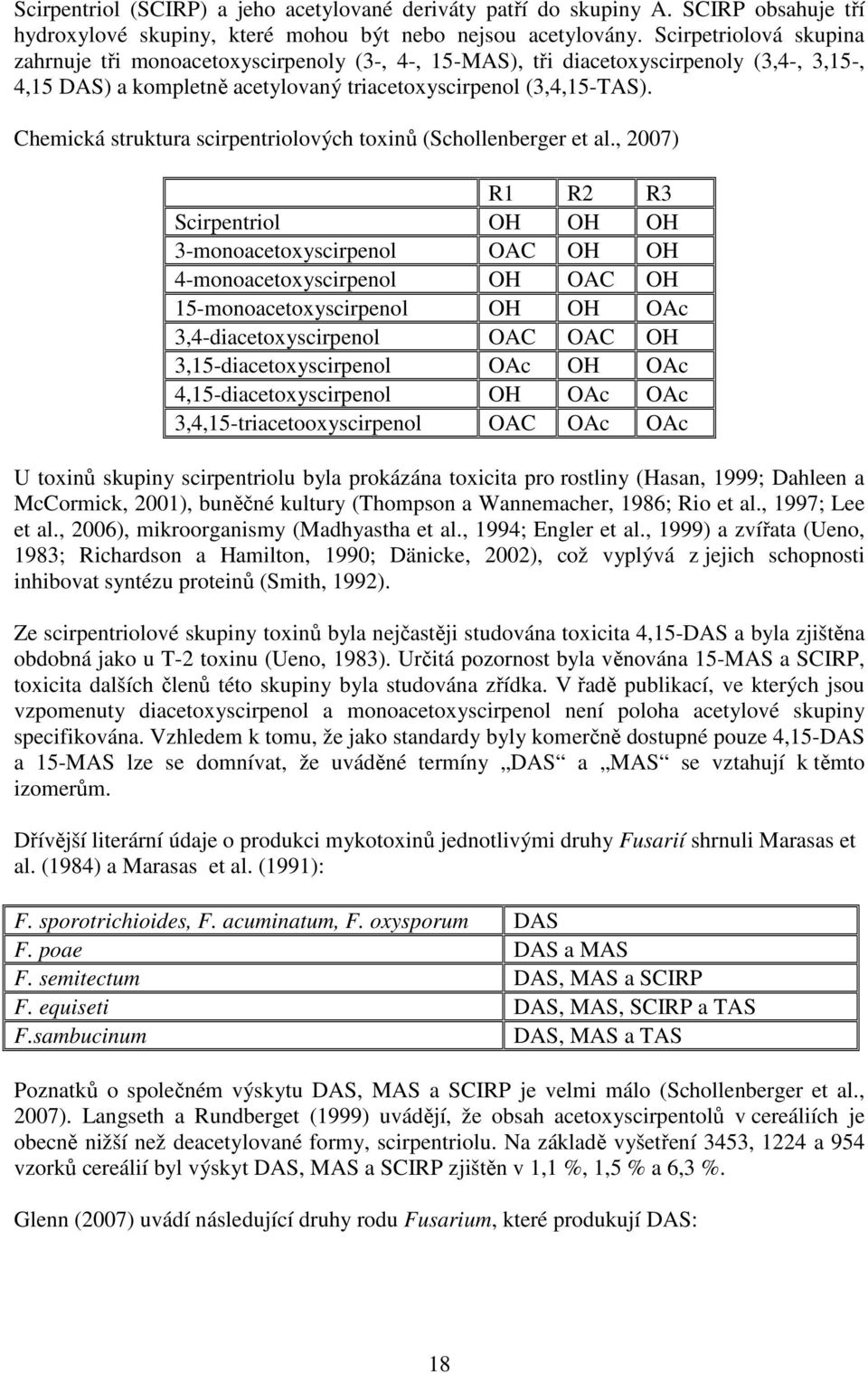 Chemická struktura scirpentriolových toxinů (Schollenberger et al.