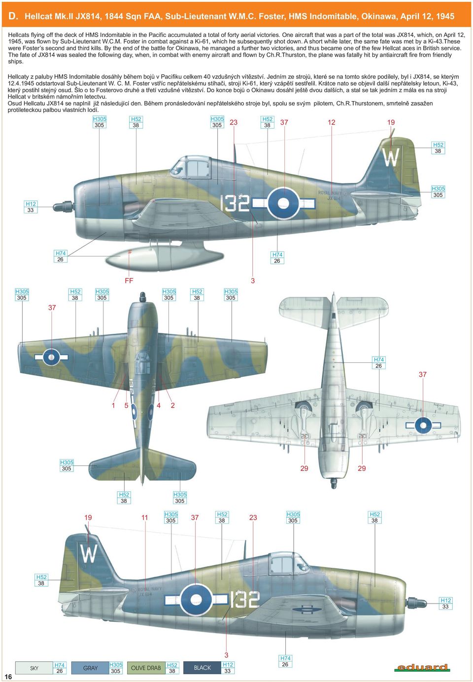 One aircraft that was a part of the total was JX8, which, on April 12, 1945, was flown by Sub-Lieutenant W.C.M. Foster in combat against a Ki-61, which he subsequently shot down.